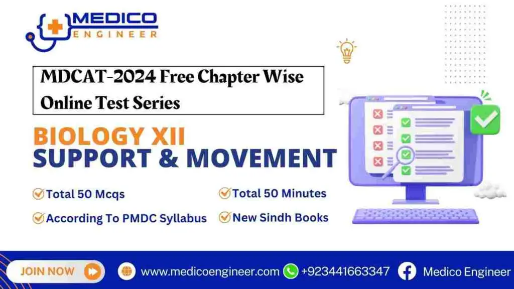 XII Biology Support and Movement Online Test Mdcat-2024